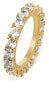 Glittering gold-plated ring with zircons VBR039G-A