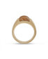 ფოტო #3 პროდუქტის Wood Jasper Gemstone Yellow Gold Plated Sterling Silver Men Signet Ring