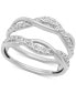 ფოტო #6 პროდუქტის Diamond Oval Halo Cluster Intertwined Bridal Set (1/2 ct. t.w.) in 14k White Gold