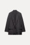 CREASED-EFFECT OPEN BLAZER