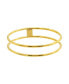 ფოტო #1 პროდუქტის Tarnish Resistant 14K Gold-Plated Stainless Steel Double Row Bangle Bracelet