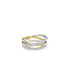 Mixed Cuts, White, Mixed Metal Finish Hyperbola Ring