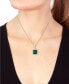 EFFY® Lab Grown Emerald (4-3/4 ct. t.w.) & Lab Grown Diamond (1-7/8 ct. t.w.) Halo 18" Pendant Necklace in 14k Gold