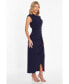 ფოტო #2 პროდუქტის Women's Scuba Crepe Ruched Button Detail Maxi Dress