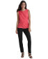 Фото #4 товара Women's Crewneck Sleeveless Side-Ruched Knit Top