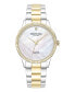 Dress Diamond Accent Dial Two-Tone, Silver-Tone, Gold-Tone Yellow Stainless Steel Watch 36mm