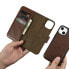 Фото #12 товара Чехол для смартфона ICARER iPhone 14 "Oil Wax Wallet Case" 2в1 темно-коричневый
