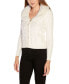 Фото #8 товара Black Label Women's Faux Fur Collared Cable Cardigan Sweater