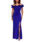 Фото #1 товара Ruffled Ruched Scuba Fit & Flare Gown