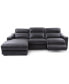 Фото #4 товара Gabrine 3-Pc. Leather Sectional with 1 Power Headrest and Chaise, Created for Macy's