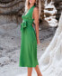 Фото #1 товара Women's Kelly Green Plunging Sleeveless Midi Beach Dress