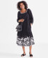Фото #1 товара Women's Printed Square Neck Midi Dress, Created for Macy's