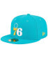 Фото #4 товара Men's Turquoise Philadelphia 76ers 3-Time Champions Breeze Grilled Yellow Undervisor 59FIFTY Fitted Hat