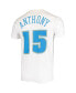 Фото #4 товара Men's Carmelo Anthony White Denver Nuggets Hardwood Classics Stitch Name and Number T-shirt