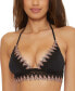 Women's Layla Crochet-Trim Halter Bikini Top