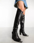 Фото #2 товара Bronx New Americana western knee boots in black leather