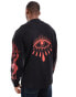 Фото #1 товара HUGO RED Dequaliom long sleeve graphic tee in black