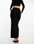 Fashionkilla sculpted column maxi skirt co-ord in black