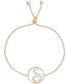 Diamond Accent Initial Bolo Bracelet in 18k Gold-Plate