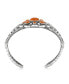 Фото #3 товара Southwestern Orange Spiny Oyster Wildflower Sterling Silver Rope Cuff Bracelet, Size Small - Large