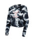 Фото #4 товара Women's Black Chicago Bulls Tie Dye Cropped Long Sleeve T-shirt