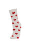 Kadın Çok Renkli Kalp Desenli 3'Lü Soket Çorap V5102AZ21AU
