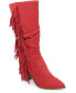 ფოტო #1 პროდუქტის Women's Hartly Wide Calf Western Fringe Boots