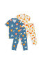 Фото #1 товара Polo Yaka Baskılı Erkek Bebek 2'li Pijama Takımı