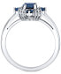 ფოტო #2 პროდუქტის Sapphire (1-3/8 ct. t.w.) & Diamond (1/10 ct. t.w.) Oval Halo Ring in 10k White Gold