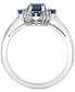 Кольцо Macy's Sapphire & Diamond Oval Halo Синий, 7 - фото #2