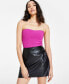 Фото #1 товара Women's Rib-Knit Strapless Tube Top, Created for Macy's