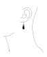 Western Style Gemstone Blue Lapis Lazuli Elongated Teardrop Filigree Lever Back Dangle Earrings For Women.925 Sterling Silver