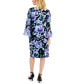 ფოტო #2 პროდუქტის Petite Floral-Print Side-Tab Sheath Dress