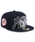 Фото #1 товара Men's Navy New York Yankees Game Day Overlap 59FIFTY Fitted Hat