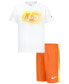 Фото #1 товара Комплект для девочек Nike Летняя футболка и шорты с графическим рисунком, 2 предмета