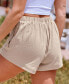 Women's Neutral Cotton Elastic Waist Wide Leg Shorts