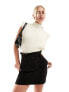 Фото #5 товара & Other Stories belted high waist mini skirt with pockets in black