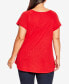 Фото #2 товара Plus Size 3 Bar V-neck Top