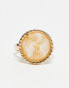 SVNX chunky gold ring with resin middle and gold flake details