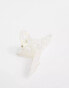 Glamorous pearlised hair claw in white