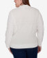 Plus Size Classic Chenille Diamond Stitch Turtleneck Sweater