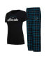 ფოტო #1 პროდუქტის Women's Black, Teal San Jose Sharks Arctic T-shirt and Pajama Pants Sleep Set