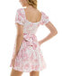 ფოტო #2 პროდუქტის Juniors' Floral-Print Tiered Fit & Flare Dress