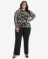 Plus Size Mesh Printed Shirt