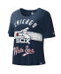 Фото #1 товара Women's Navy Distressed Chicago White Sox Cooperstown Collection Record Setter Crop Top