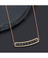 ფოტო #2 პროდუქტის Rose IP-plated Bar Black Grain Stone 17.5 inch Cable Chain