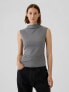 Modern Funnel-Neck Ruched Tank Top