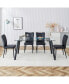 Фото #4 товара Glass Dining Table Set with Black Chairs