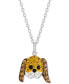 Фото #1 товара Giani Bernini crystal Dog Face 18" Pendant Necklace in Sterling Silver, Created for Macy's