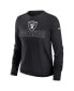 ფოტო #3 პროდუქტის Women's Black Las Vegas Raiders High Hip Performance Long Sleeve T-shirt